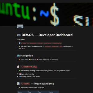 The Developer Dashboard for Notion // DEV.OS