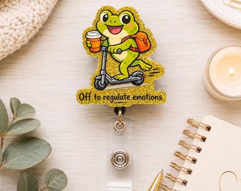 Grappige kikker badgehouder
