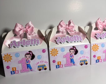 Personalized Ms Rachel Inspired Favor Boxes | First Birthday Party Treat Boxes | Toddler Learning Theme Candy Boxes
