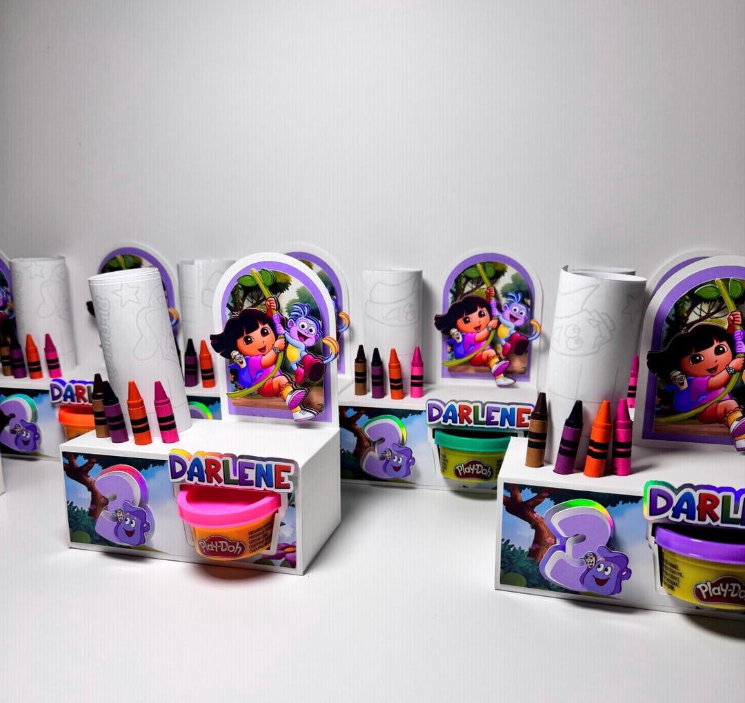 Dora Box Design Inspired Dora Activity Box | Personalized Coloring Party Favor | Kids ...