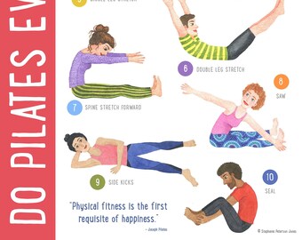 Do Pilates Every Day 11 X 17 Poster Pilates Basic 10 Pilates - Etsy