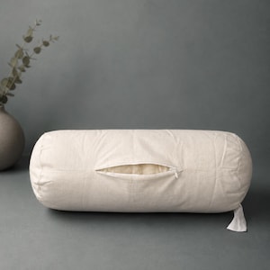 Natural Neck Roll Pillow Cervical Kapok Bolster Yoga Meditation Cushion Gift