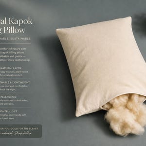 Natural Kapok Pillow Soft Adjustable Plant based Pillow image 7