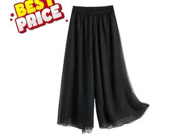 Lightweight Chiffon Dance Pants Women Wide Leg Yoga Training Loose Comfort Flowing Trousers