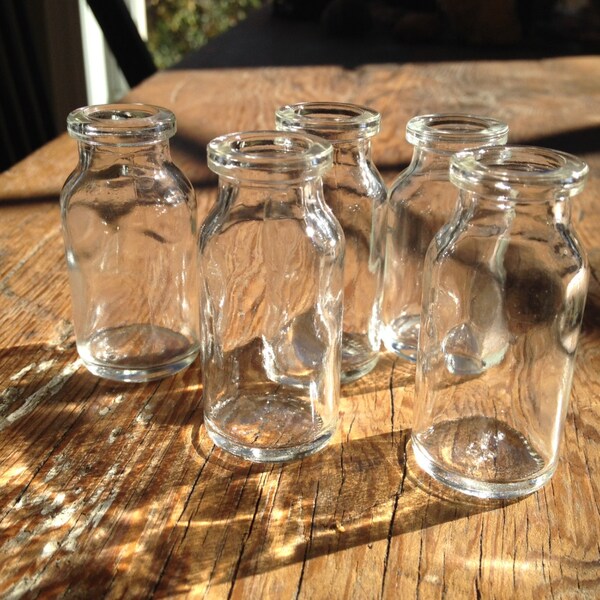10 mL UPCYCLED set of 5 apothecary vials, with stoppers, for spells, witch bottles, supplies, storage, crafts, witchcrafting, miniature