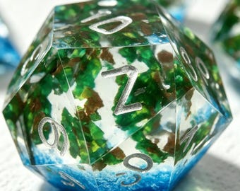 Enchanted Forest Lake hars dobbelstenen set, scherpe rand polyedrische RPG-dobbelstenen
