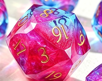 Suikerspin opaalhars dobbelstenen set, wervelende pastel Galaxy polyhedral RPG-dobbelstenen