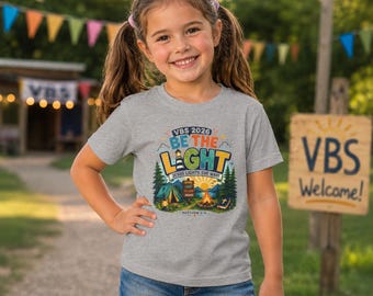 Bible Camp Shirt 2026, VBS Camp Shirt Kids, Be The Light Shirt, Christian Kids Tee, Vacation Bible School Shirt, Matthew 5 14 Tee,