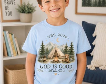 VBS 2026 Youth Shirt | God Is Good All The Time Kids Tee | Christian Summer Camp Shirt | Vacation Bible School T-Shirt