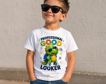 Dinosaur Shirt for Boys, Funny Toddler Dino Tee, Cool Kid Shirt, Professional Good Looker, Preschool Kindergarten Outfit, Boy Gift