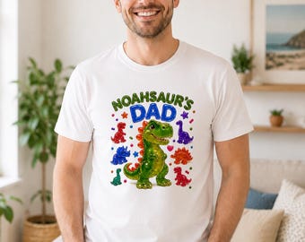 Noah Dad Dinosaur Shirt, Matching Dad Birthday Tee, Personalized Gummy Dino Dad Shirt, Birthday Boy Family Outfit