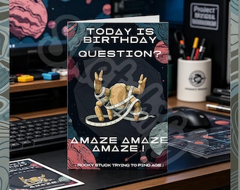Project Hail Mary Birthday Card - Sci-Fi Eridian Fan Gift, (5x7 Inches)