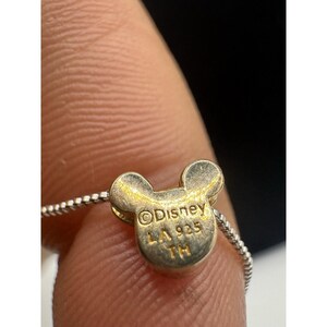 Disney Sterling Silver 925 Mickey Mouse Necklace CZ Cluster Italy image 6