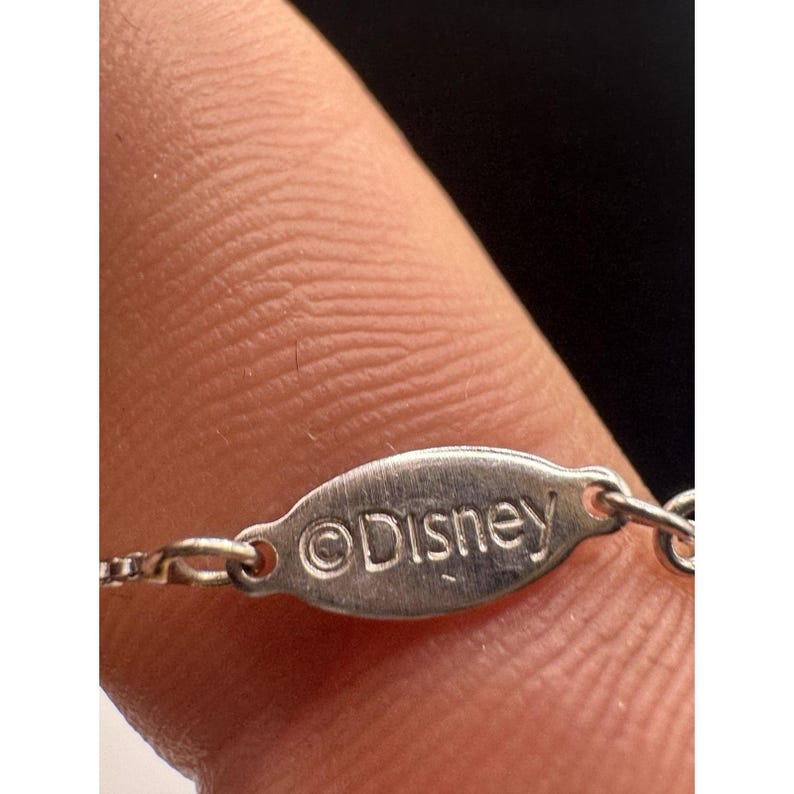 Disney Sterling Silver 925 Mickey Mouse Necklace CZ Cluster Italy image 4