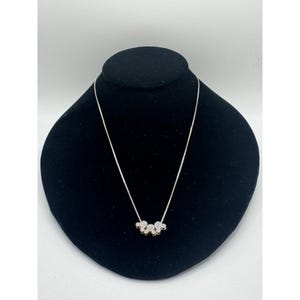 Disney Sterling Silver 925 Mickey Mouse Necklace CZ Cluster Italy image 1