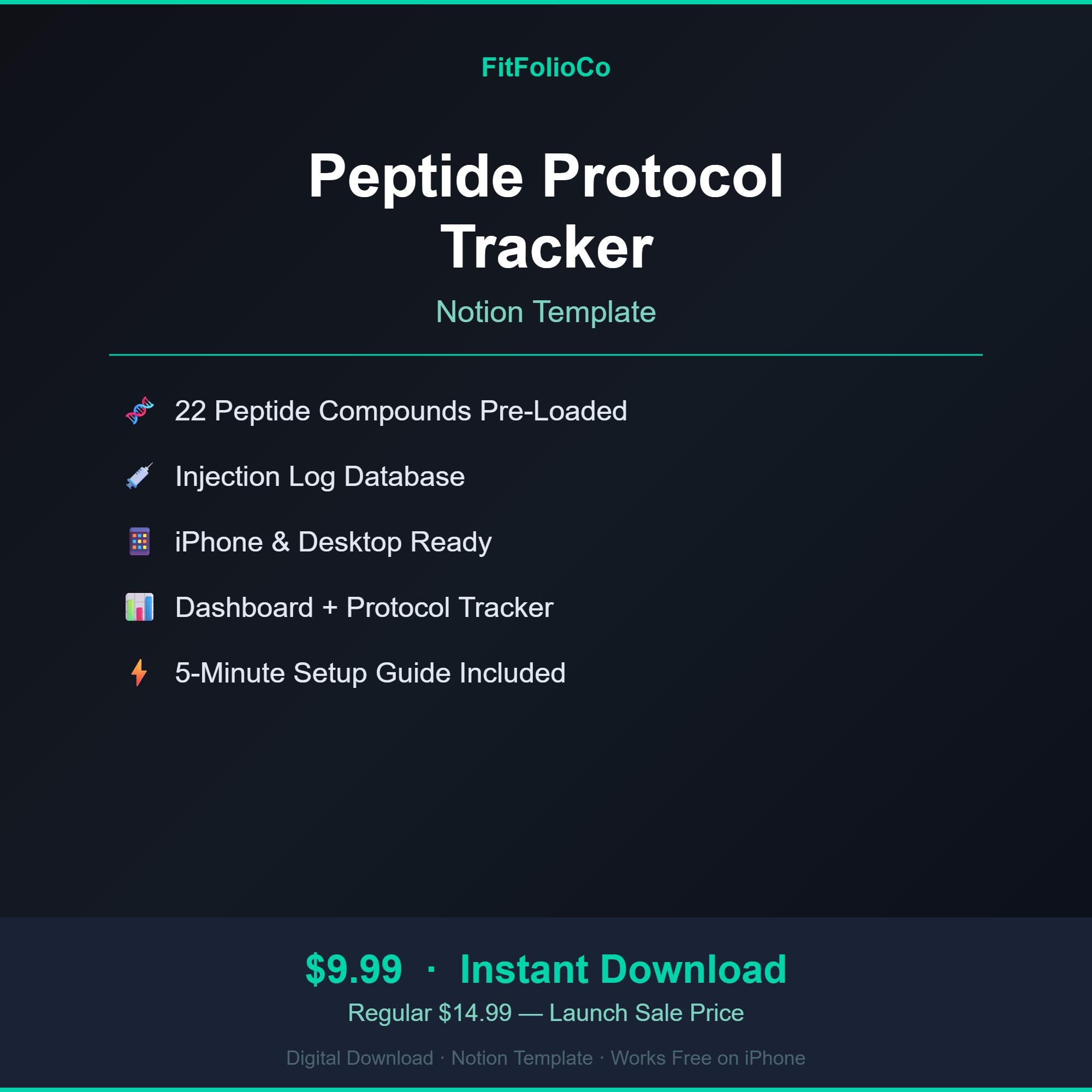 Peptide Injection Log Peptide Tracker Notion Template | Injection Log and 22 Compound Library ...