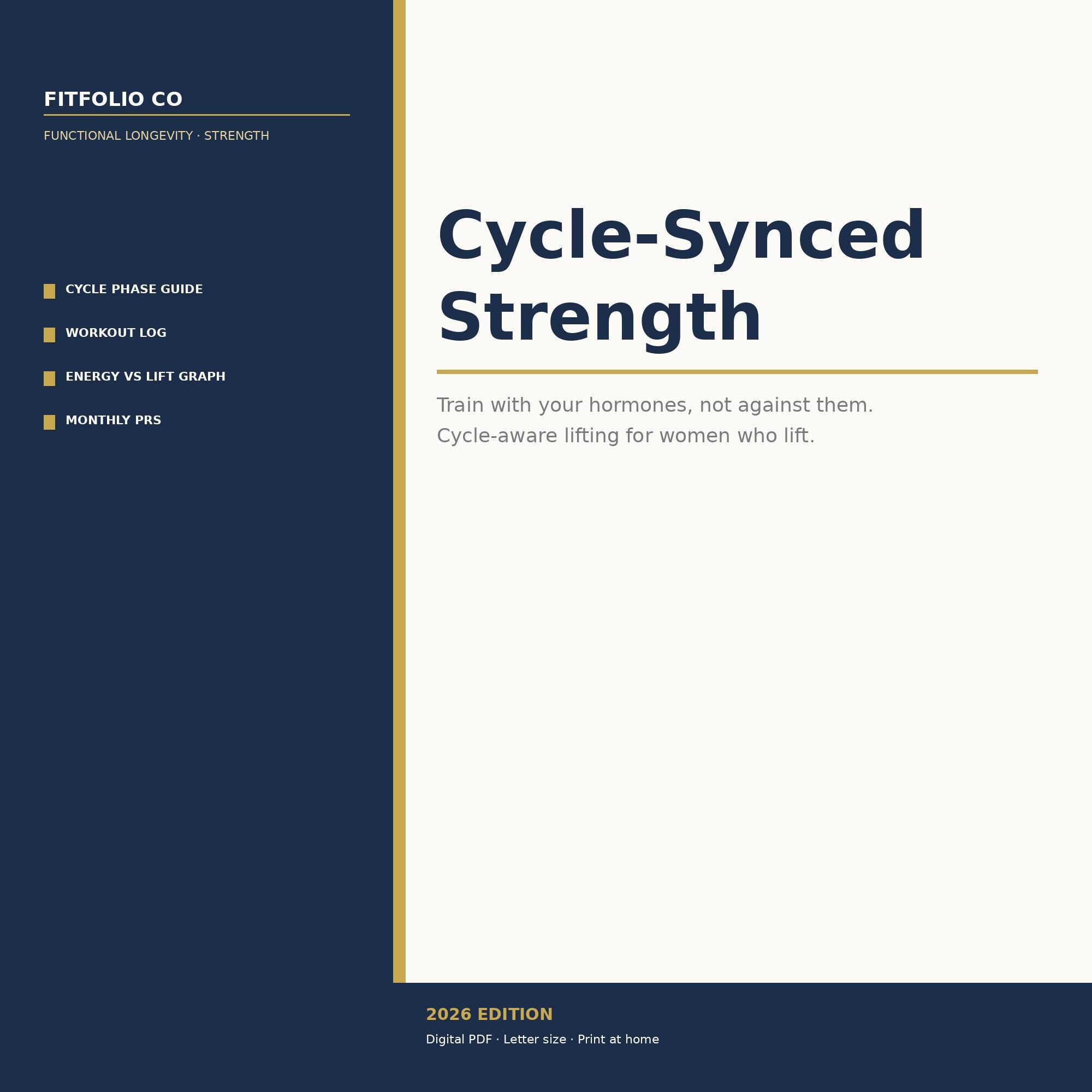 Cycle Synced Strength Training Tracker Printable | Hormone Workout Log ...