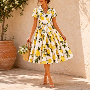 vintage tea party dresses Retro 1950s Tea Length Party Dress with Color Embroideries DV3032 Size 24W / Floral