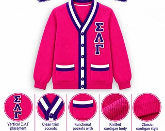 Sigma Lambda Gamma Simple Cardigan | Licensed Sorority Apparel