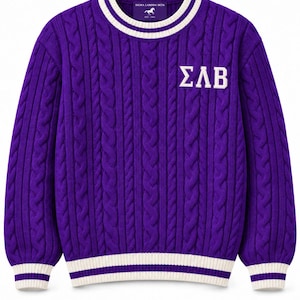 Sigma Lambda Beta Cable Knit Sweater