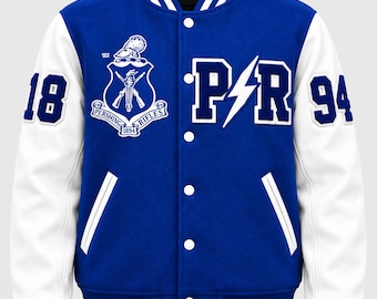 Pershing Rifles Varsity Jacket | Royal Blue and White Letterman Jacket