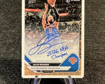 Brunson 1/1 Auto Knicks NBA Champions Trading Card Sticker
