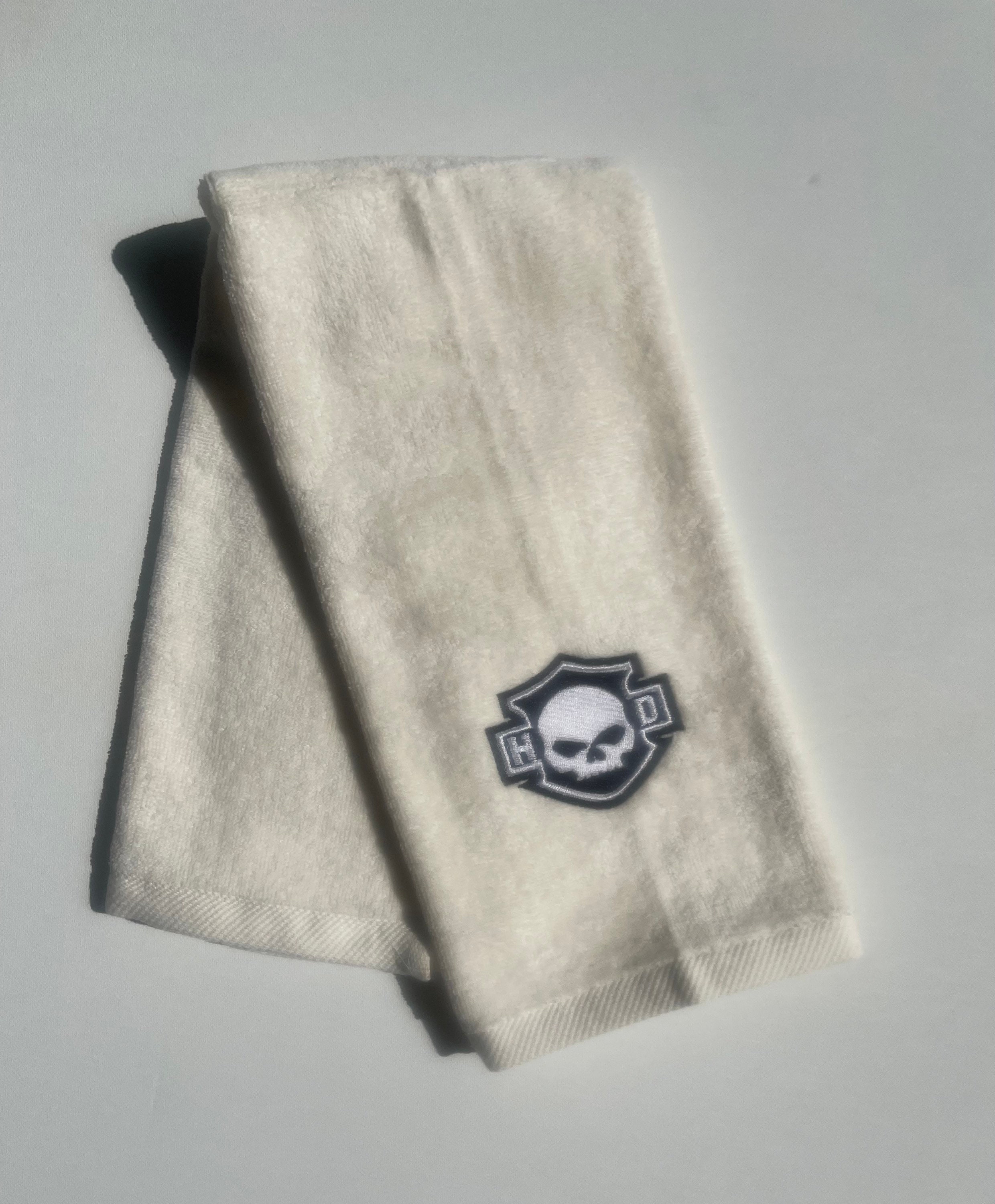 Towel Set 3pc. Bath Towel & Hand Towel Black Harley-Davidson Embroidery