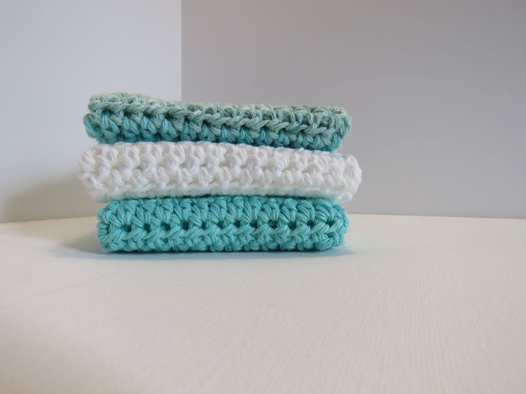 World's Best Handmade Dishcloths 100 USA Cotton Set of 3 Etsy