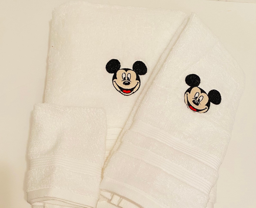 Mickey Mouse Bath Towel Set Etsy