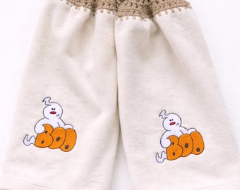 Halloween hängende Küchentücher 2er-Set, Boo Ghost Crochet Top Handtücher