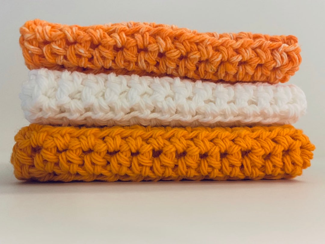 World's Best Dishcloth Tangerine Splash Etsy