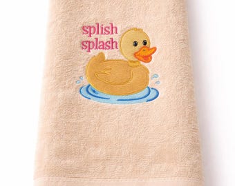 Splish Splash Duck Broderad Kökshandduk