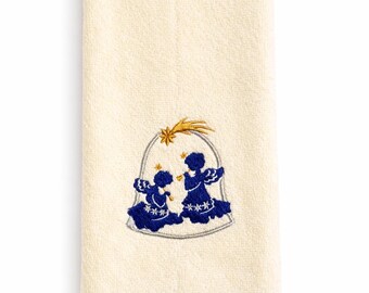 Ręcznik do rąk z haftem Anioł Narodzenia Chrześcijański Boże Narodzenie Wiara Kuchnia Łazienka Wystrój Prezent