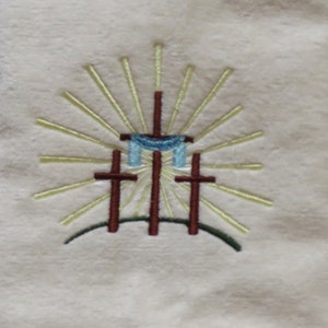 Easter Crosses: Luxurious Velour Hand Towel with Exquisite Embroidery - 16&quot; x 26&quot;