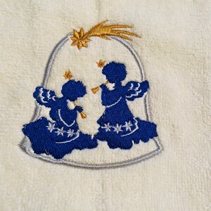 Holiday Bell Angels Embroidered Hand towel