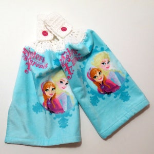 Sisters Forever Crochet Top Kitchen Hand Towel Set of 2