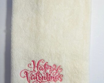 Valentines Day kitchen towel with matching pot holder