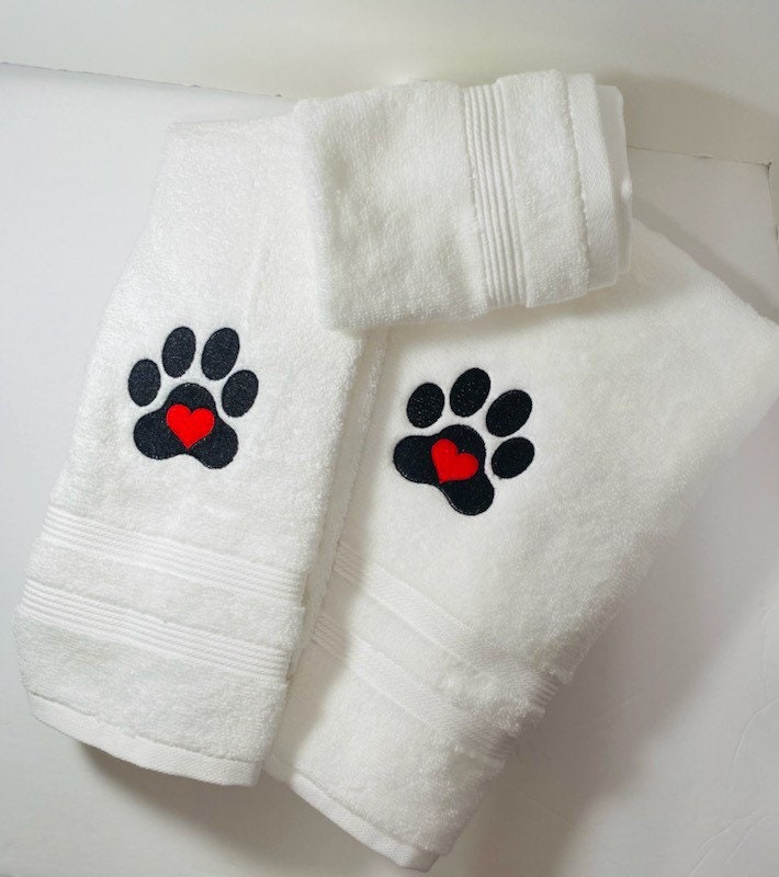 towel with dog print