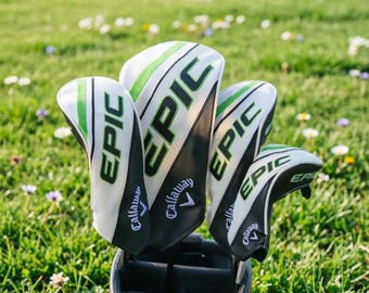 Fundas Callaway EPIC para cabezas de palos de golf: Driver, Maderas de calle, Híbrido. Fundas de cuero magnéticas para cabezas de palos de golf (1+3+5+UT).