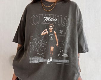 Olivia Miles Women Basketball Vintage Comfort Colors Shirt, Game Day Shirt