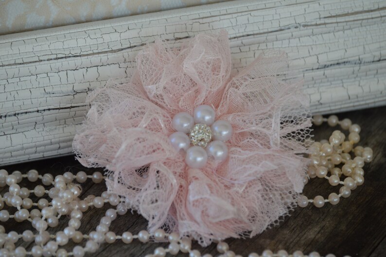 Light Pink Lace Flower Fabric Flower Lace Flower 3 Etsy