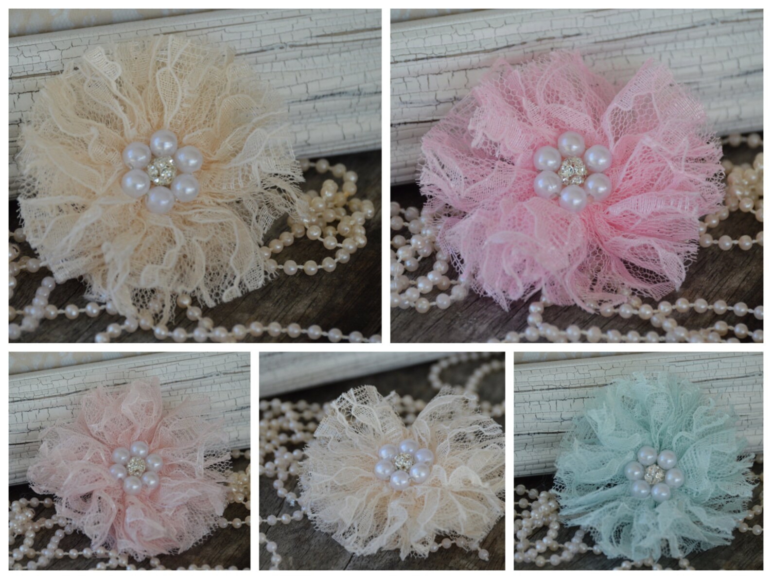 White Lace Flower Fabric Flower Lace Flower 3 Lace Etsy