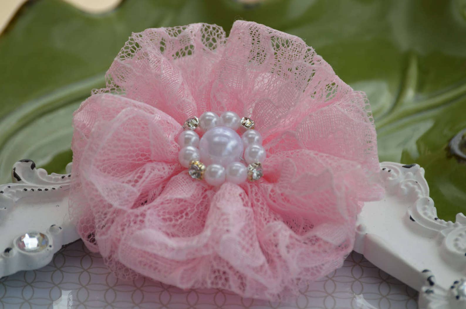 Pink Lace Flower Fabric Flower Lace Flower 3 Lace Etsy