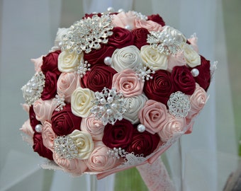 45 Colors Available, Blush, Ivory, Bridal Bouquet, Wedding Bouquet, Wedding Flowers, Bridesmaids Bouquet, Flower Bouquet