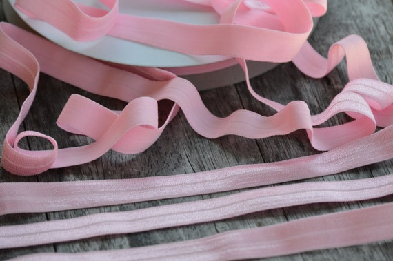 Pink FOE 5/8 Fold Over Elastic Foldover Elastic 3, 5 Yards, Solid FOE Pink  Elastic by Yards Shiny Elastic, Headband Elastic 