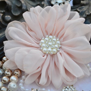 Blush Scalloped Chiffon Flowers, 3.5" Ballerina Chiffon Flower, Chiffon Flowers, Fabric Flower, One Tone Color, 150 Combinations