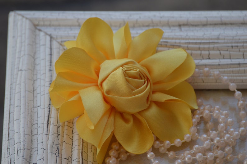 Satin Fabric Roses Rolled Rosettes Yellow Satin Rolled - Etsy