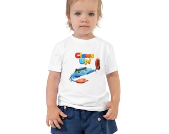 Camiseta infantil de cangrejo • ¡Arriba las pinzas! Camiseta de dibujos animados de animales marinos