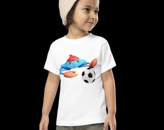 Camiseta infantil de fútbol con diseño de cangrejo ninja • Camiseta de algodón suave para niños • Conjunto para jugar activamente