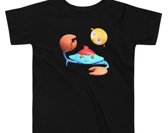 Camiseta infantil de cangrejo ninja • Camiseta de algodón suave para niños, estampado de amigos del océano